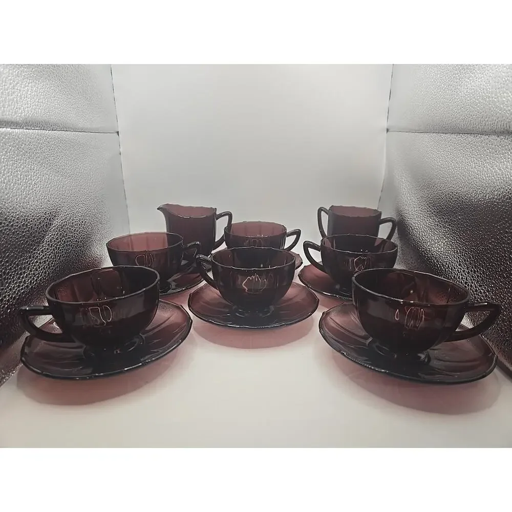 Vintage MCM Amhetyst Tea Set 14‎ Piece